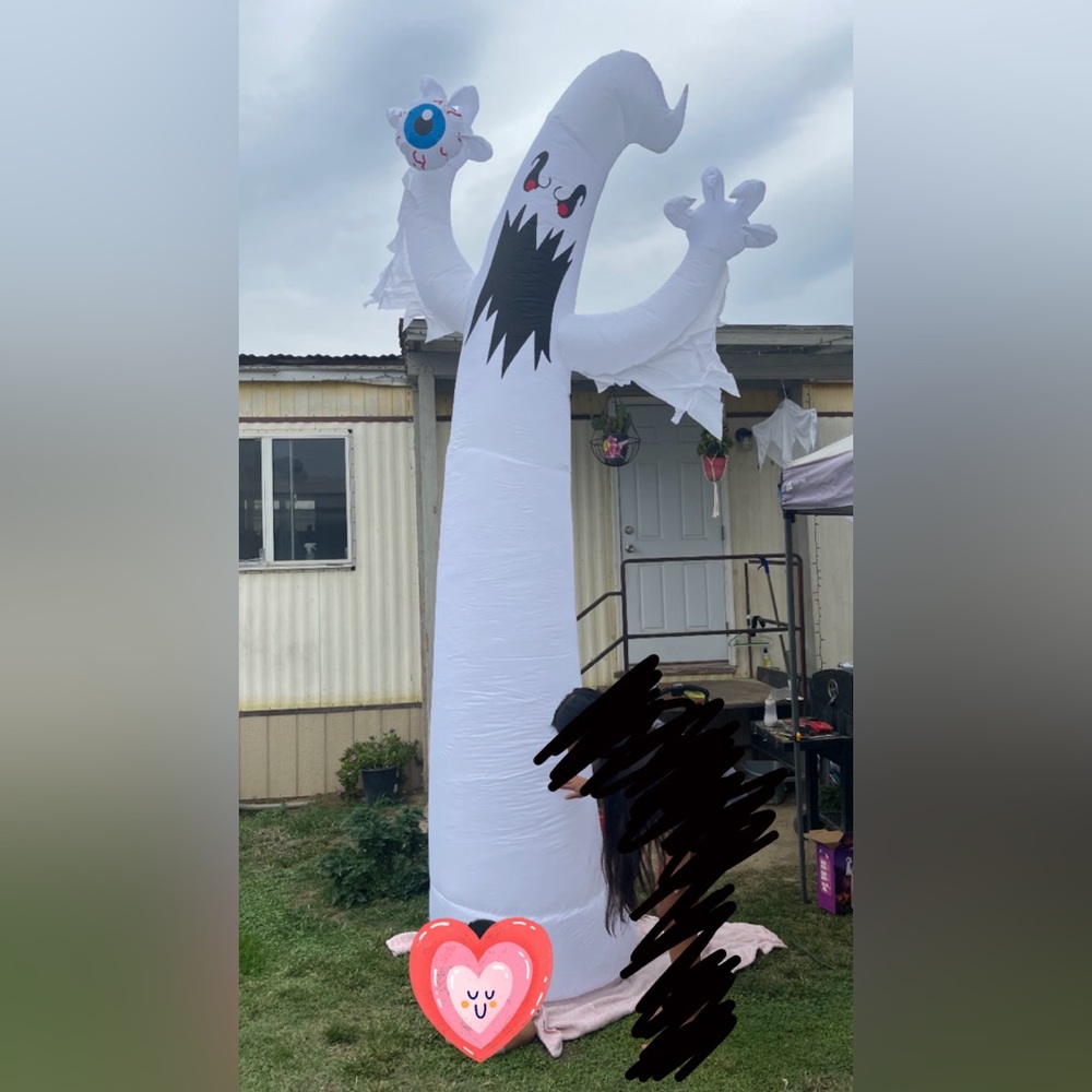 Spooky White Inflatable Ghost Decoration